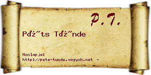 Péts Tünde névjegykártya