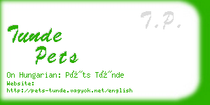 tunde pets business card